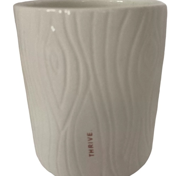 NWT Rae Dunn by Magenta Set of 3 flower pots grow nurish thrive wood grain look - Picture 5 of 6